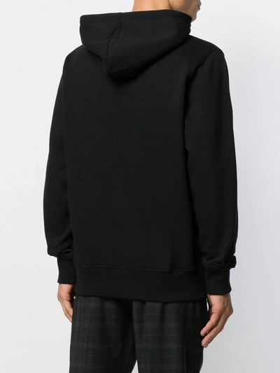 Shop Daily Paper Drawstring Logo Print Hoodie In Black