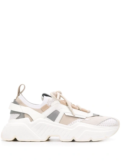 Shop Dolce & Gabbana Daymaster Stretch Mesh Sneakers In Neutrals