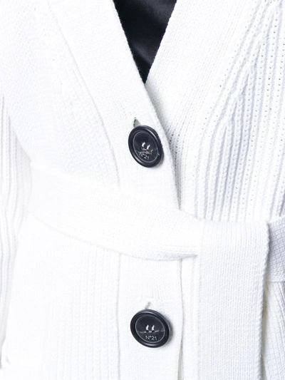Shop N°21 Elongated Belted Cardigan In White