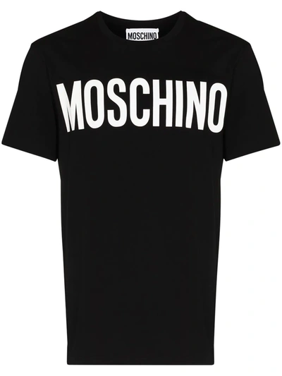 Shop Moschino Logo Print T-shirt In Black