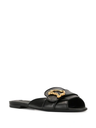 Shop Dolce & Gabbana D&g Baroque Slippers In Black