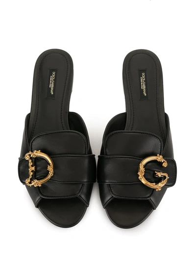 Shop Dolce & Gabbana D&g Baroque Slippers In Black