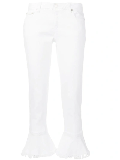 Shop Michael Michael Kors Izzy Flounce Jeans In White