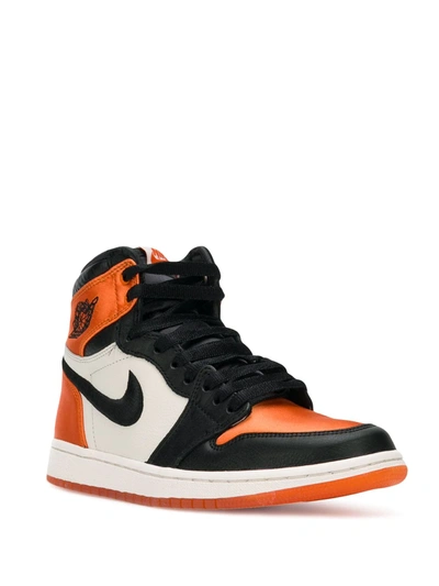 Nike Jordan 1 Satin Shattered Backboard Sneakers In Orange