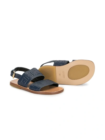 Shop Fendi Logo-strap Sandals In Blue