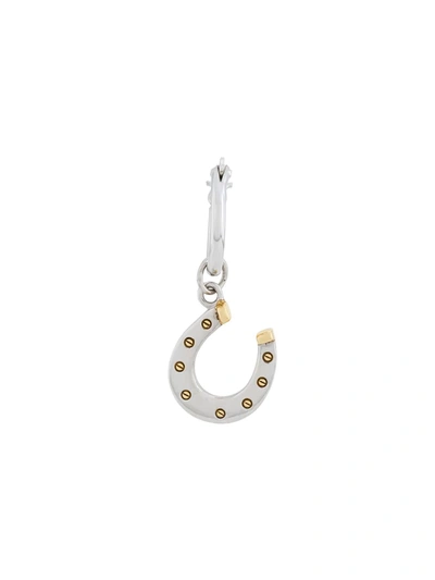 Shop True Rocks Horseshoe Hoop Earring In Silver