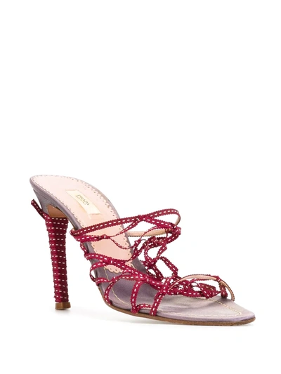 Pre-owned Prada 2000s Strappy Ribbon Mules In Pink