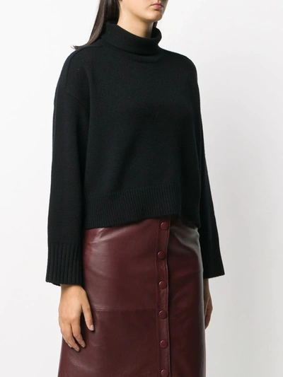 Loulou Studio Cashmere Drop-shoulder Turtleneck Sweater In Black