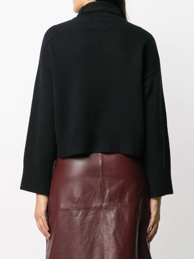 Loulou Studio Cashmere Drop-shoulder Turtleneck Sweater In Black