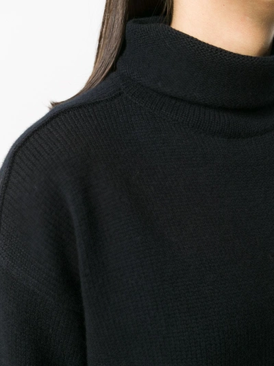 Loulou Studio Cashmere Drop-shoulder Turtleneck Sweater In Black