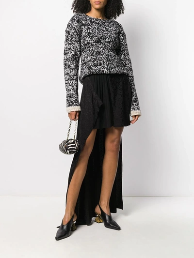 Shop Preen By Thornton Bregazzi Asymmetric Jacquard Skirt In Black