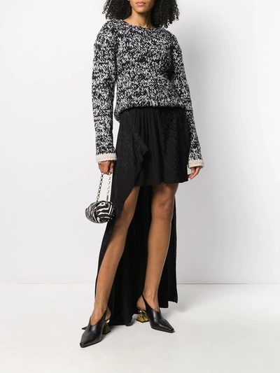 Preen By Thornton Bregazzi Asymmetric Jacquard Skirt In Black