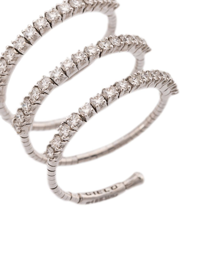 Mattia Cielo 18kt White Gold Three Circle Ring In Silver