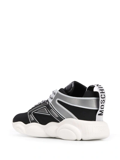 Shop Moschino Panelled Low-top Sneakers In Black