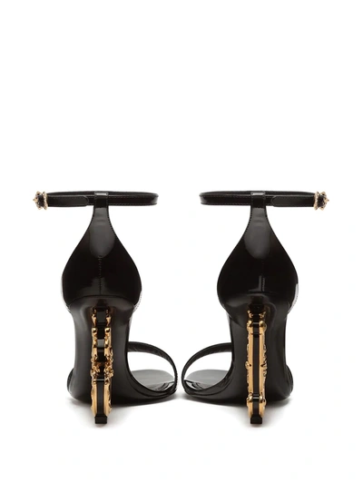 Shop Dolce & Gabbana Baroque Dg 105mm Leather Sandals In Black