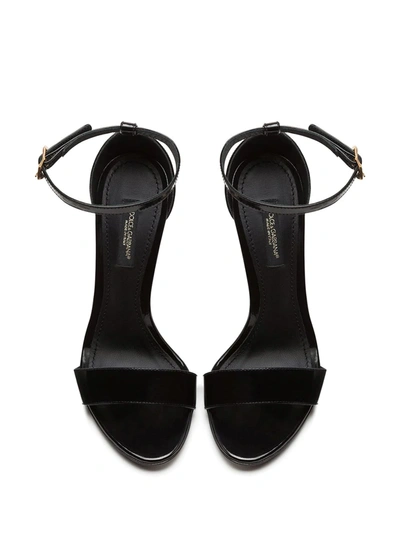 Dolce & Gabbana Keira 105 Baroque Heel Nappa Leather Sandals In Black