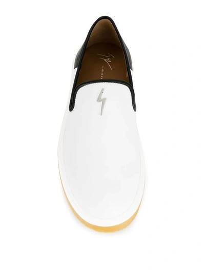 Shop Giuseppe Zanotti Frankie Slip-on Sneakers In White