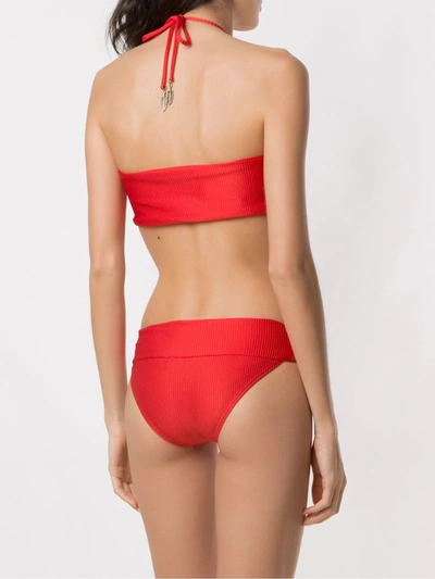 Shop Amir Slama Cruz Cut Out Swimsuit In Red