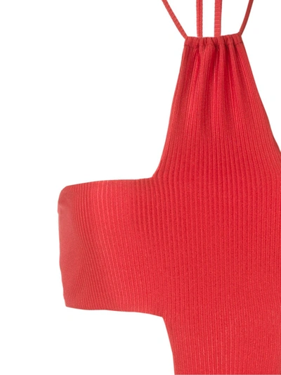 Amir Slama Cruz Cut Out Swimsuit In Red