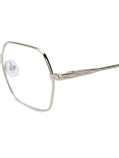 Shop Chloé Rectangular Frame Glasses In Metallic