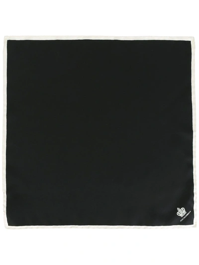 Shop Dolce & Gabbana Crown-motif Silk Pocket Square In Black