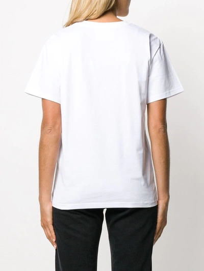 Shop Alberta Ferretti Sequinned Print T-shirt In White