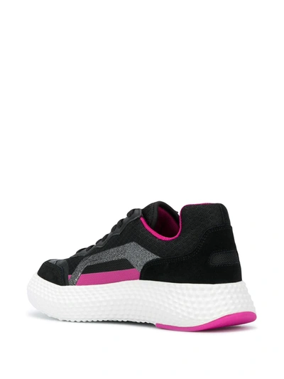 Shop Emporio Armani Platform Logo Print Sneakers In Black