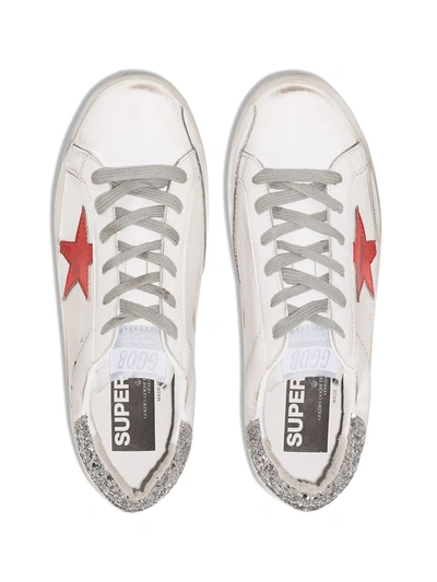 Shop Golden Goose Superstar Glitter Sneakers In White