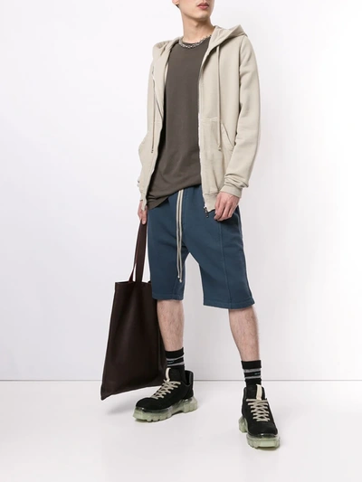 Shop Rick Owens Drkshdw Drawstring-waist Cotton Shorts In Blue