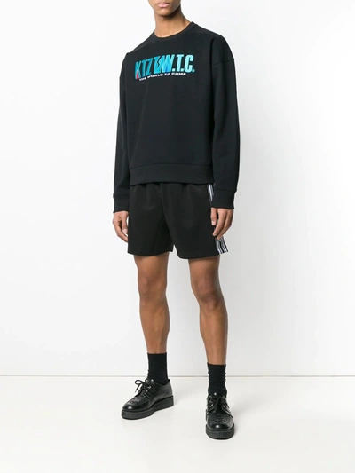 Shop Ktz Mountain Letter Embroidered Sweatshirt In Black