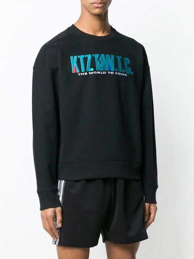 Shop Ktz Mountain Letter Embroidered Sweatshirt In Black
