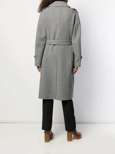 Shop Maison Margiela Belted Coat In Grey