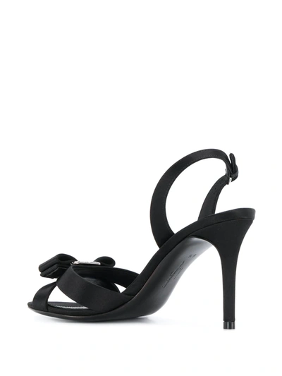 Shop Ferragamo Vara Bow Sandals In Black