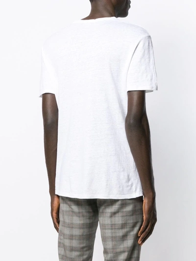 Shop Sandro Round-neck Linen T-shirt In White