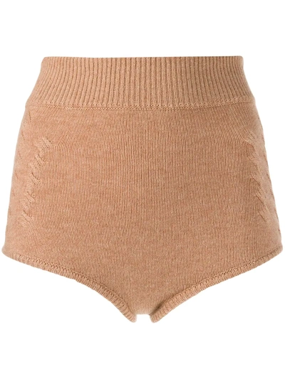 Shop Cashmere In Love Ribbed Mimie Shorts In Neutrals