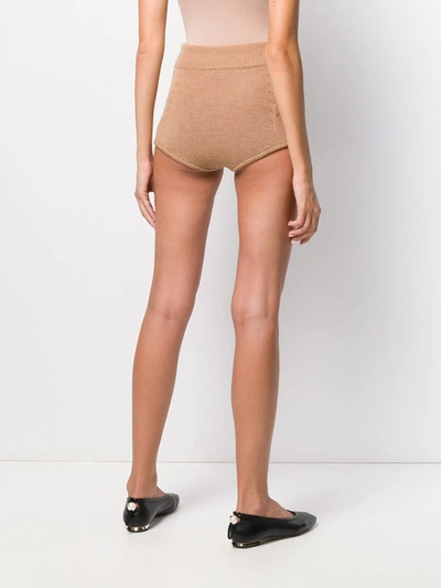 Shop Cashmere In Love Ribbed Mimie Shorts In Neutrals