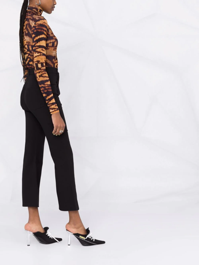 Shop Weinsanto Cropped Flared Trousers In Black