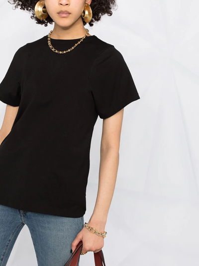 Totême Toteme Women's Black Logo-embroidered Organic Cotton T-shirt In Black