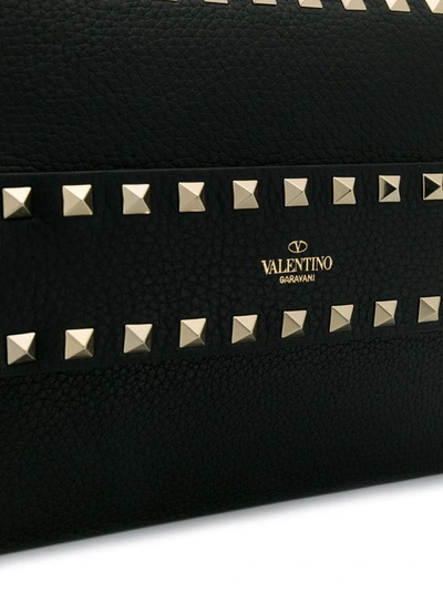 Shop Valentino Rockstud Grain-texture Shoulder Bag In Black