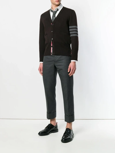 Shop Thom Browne 4-bar Milano Stitch Cardigan In Brown