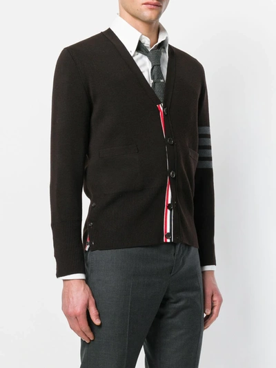 Shop Thom Browne 4-bar Milano Stitch Cardigan In Brown