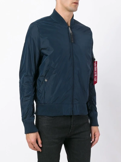 Shop Alpha Industries Bomber Jacket In Blue