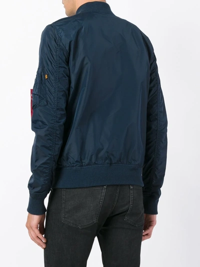 Alpha Industries Ma-1 Reversible Slim Fit Bomber Jacket In Blue