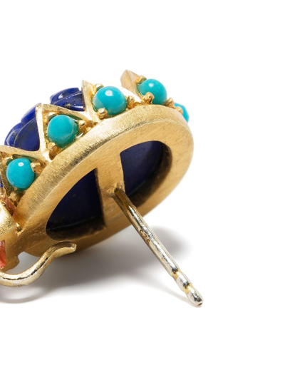 Shop Akansha Sethi Lapis Lazuli Stud Earrings In Gold