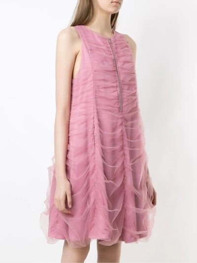 Shop Gloria Coelho Draped Tulle Dress In Pink