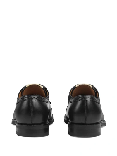 Shop Gucci Perforated Leather Brogues In Black