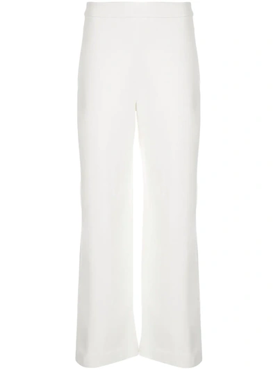Shop Rosetta Getty Pull On Cropped Straight Trousers In White