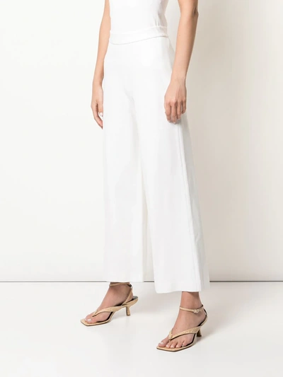 Rosetta Getty Pull On Cropped Straight Trousers In White