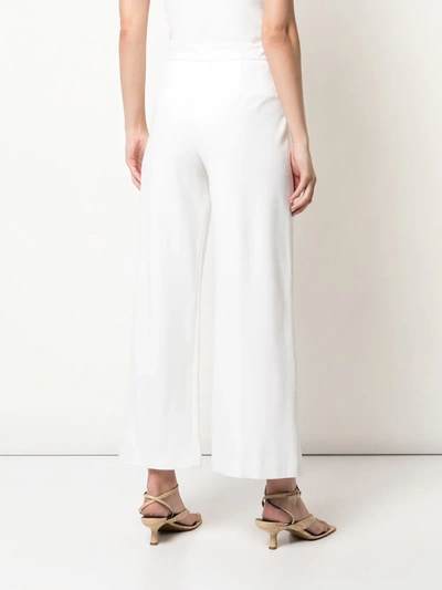 Shop Rosetta Getty Pull On Cropped Straight Trousers In White