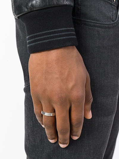 Shop Emanuele Bicocchi Hammered Band Ring In Silver